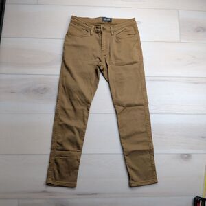 DU/ER Duer Pants Jeans Mens 33x29 Brown No Sweat N2X Slim Fit Stretch MFNS1001